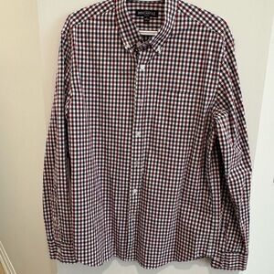 Red and Black Checkered Men's Shirt by J. Crew. Pre-loved.